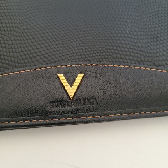 Giorgio Valenti Card Slim Bill Holder Wallet Navy Bifold Leather Snake Vintage - Picture 12 of 12